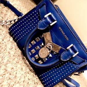 Small blue studded Michael kors crossbody bag